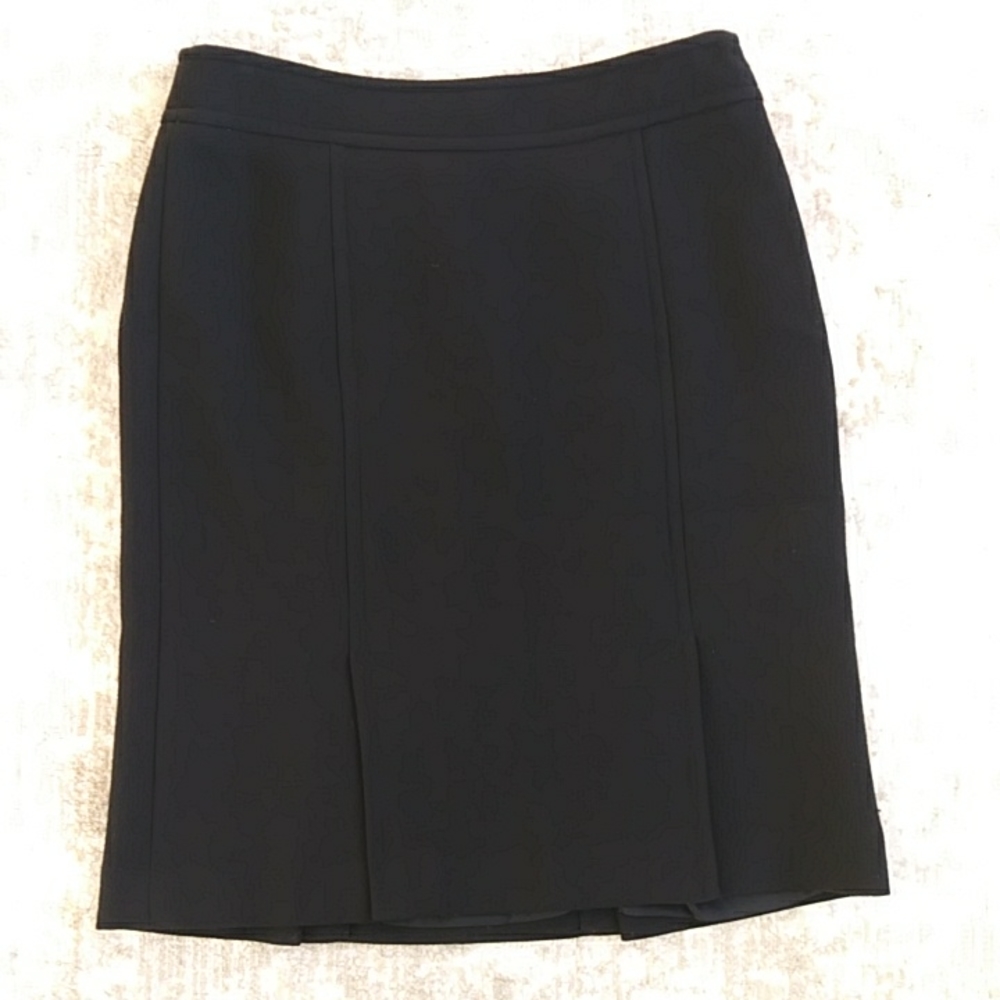 Talbots Wool Lined Skirt w/Hem Flaps Front & Back 4P Black